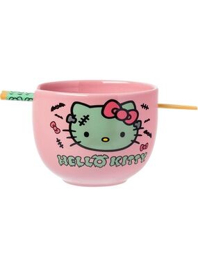 NWOT Silver Buffalo Hello Kitty Frankenstein Spooky Halloween Ramen Bowl